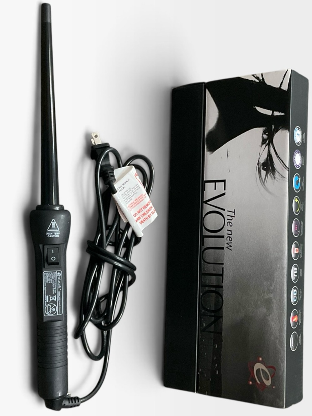 Evalectric The New Evolution 9/18 Curling Iron Black EUC